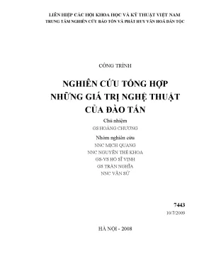 Luận văn nghiên cứu tổng hợp những giá trị nghệ thuật của đào tấn
