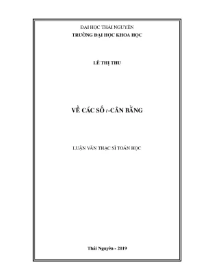 Luận văn thạc sĩ về các số t cân bằng