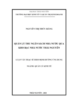 Luận văn thạc sĩ quản lý thu ngân sách nhà nước qua kho bạc nhà nước thái nguyên