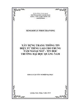 0025 xây dựng trang thông tin điện tử tiếng lào cho trung tâm ngoại ngữ tin học trường đại học quảng nam sengsouly phouthavong luận văn đh quảng nam