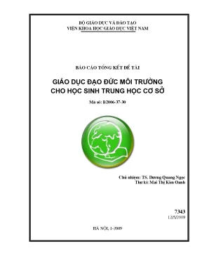 Luận văn giáo dục đạo đức môi trường cho học sinh trung học cơ sở