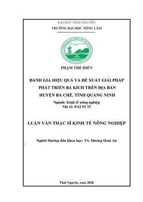 Luận văn thạc sĩ đánh giá hiệu quả và đề xuất giải pháp phát triển ba kích trên địa bàn huyện ba chẽ tỉnh quảng ninh