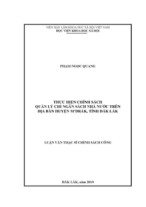 Luận văn thạc sĩ thực hiện chính sách giáo dục ngôn ngữ dân tộc thiểu số cho học sinh người dân tộc thiểu số tỉnh đắk lắk