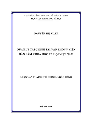 Luận văn thạc sĩ quản lý tài chính tại văn phòng viện hàn lâm khoa học xã hội việt nam