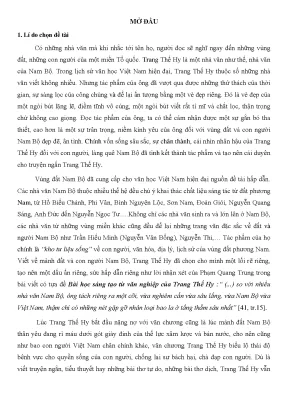 Luận văn thạc sĩ văn học truyện ngắn trang thế hy dưới góc nhìn văn hóa