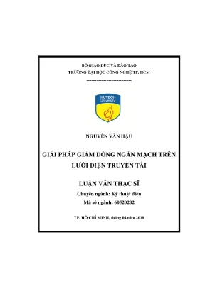 Luận văn thạc sĩ giải pháp giảm dòng ngắn mạch trên lưới điện truyền tải