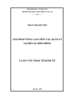 Giải pháp nâng cao công tác quản lý tại bến xe miền đông luận văn thạc sĩ ngành tổ chức và quản lý vận tải