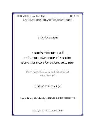 Luận án tiến sĩ nghiên cứu kết quả điều trị trật khớp cùng đòn bằng tái tạo dây chằng quạ đòn