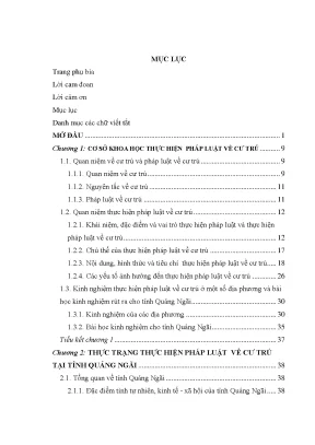 Luận văn thạc sĩ luật hiến pháp và luật hành chính thực hiện pháp luật về cư trú từ thực tiễn tỉnh quảng ngãi