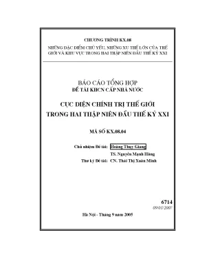 Luận văn báo cáo tổng hợp đề tài khoa học cấp nhà nước cục diện chính trị thế giới trong hai thập niên đầu thế kỷ xxi