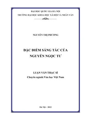 Luận văn thạc sĩ đặc điểm sáng tác của nguyễn ngọc tư