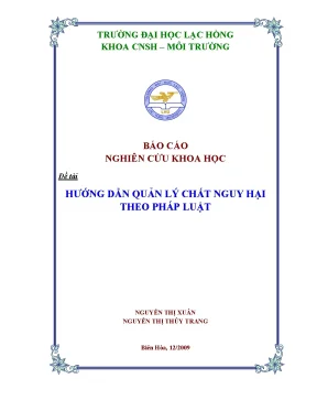 Luận văn hướng dẫn quản lý chất nguy hại theo pháp luật