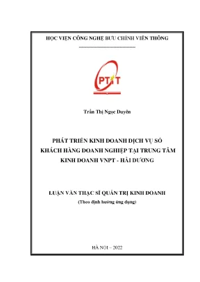 Luận văn thạc sĩ phát triển kinh doanh dịch vụ số khách hàng doanh nghiệp tại trung tâm kinh doanh vnpt hải dương