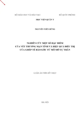 Luận án tiến sĩ nghiên cứu một số đặc điểm của vết thương mạn tính và hiệu quả điều trị của ghép tế bào gốc từ mô mỡ tự thân