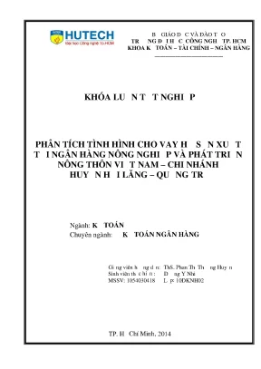 Luận văn tốt nghiệp hutech phân tích tình hình cho vay hộ sản xuất tại ngân hàng nông nghiệp và phát triển nông thôn việt nam cn huyện hải lăng quảng trị