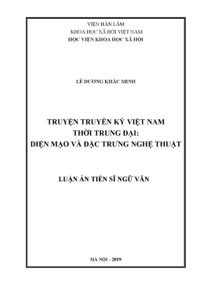 Luận án tiến sĩ ngữ văn truyện truyền kỳ việt nam thời trung đại diện mạo và đặc trưng nghệ thuật