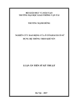 Luận án tiến sĩ nghiên cứu dao động của ô tô khách có sử dụng hệ thống treo khí nén