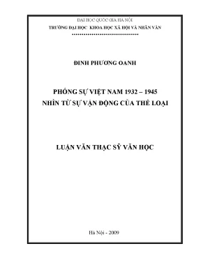 Luận văn thạc sĩ phóng sự việt nam 1932 1945 nhìn từ sự vận động của thể loại