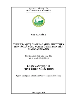Luận văn thạc sĩ thực trạng và giải pháp nhằm phát triển htx nông nghiệp ở tỉnh điện biên giai đoạn 2016 2020