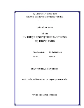 Kỹ thuật định vị thuê bao trong hệ thống umts luận văn thạc sỹ kỹ thuật điện tử