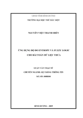 Luận văn thạc sĩ ứng dụng độ đo entropy và fuzzy logic cho bài toán dữ liệu thưa