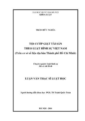 Luận văn thạc sĩ tội cướp giật tài sản theo luật hình sự việt nam