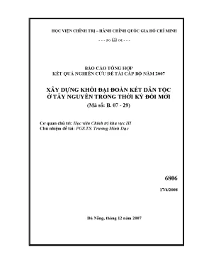 Luận văn xây dựng khối đại đoàn kết dân tộc ở tây nguyên trong thời kỳ đổi mới