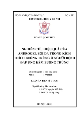 Luận án tiến sĩ y học nghiên cứu hiệu quả của androgel bôi da trong kích thích buồng trứng ở người bệnh đáp ứng kém buồng trứng