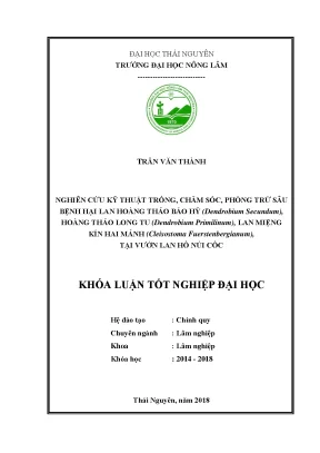 Luận văn nghiên cứu kỹ thuật trồng chăm sóc phòng trừ sâu bệnh hại lan hoàng thảo báo hỷ dendrobium secundum hoàng thảo long tu dendrobium primilinum lan miệng kín hai mảnh
