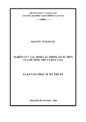 Nghiên cứu xác định các thông số từ biến của bê tông nhựa chặt c12 5 luận văn thạc sĩ chuyên ngành xây dựng đường ô tô và đường thành phố