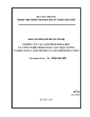 Luận văn nghiên cứu xây dựng các giải pháp khoa học và công nghệ nhằm nâng cao chất lượng và khả năng cạnh tranh của sản phẩm hoá chất