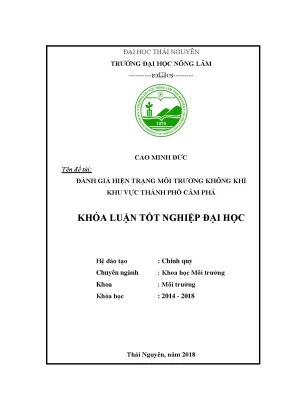 Luận văn thạc sĩ đánh giá hiện trạng môi trường không khí khu vực thành phố cẩm phả
