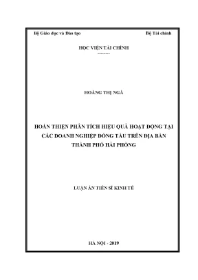 Luận án tiến sĩ hoàn thiện phân tích hiệu quả hoạt động tại các doanh nghiệp đóng tàu trên địa bàn thành phố hải phòng