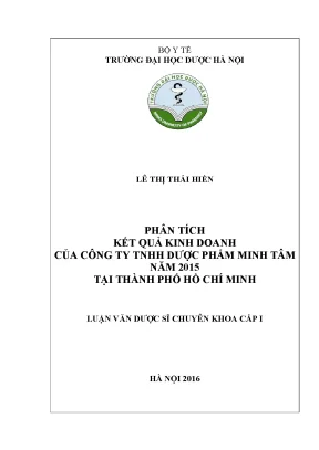 Luận văn thạc sĩ phân tích kết quả kinh doanh của công ty tnhh dược phẩm minh tâm năm 2015 tại thành phố hồ chí minh min