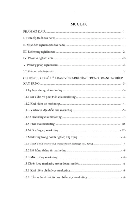 Xây dựng chiến lược marketing của công ty cổ phần xây dựng công trình trường lộc luận văn thạc sỹ kinh tế xây dựng