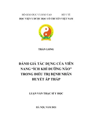 Luận văn thạc sĩ đánh giá tác dụng của viên nang ích khí dưỡng não trong điều trị bệnh nhân huyết áp thấp