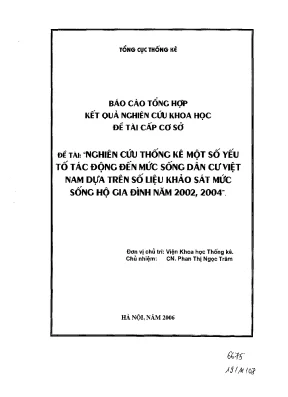 Luận văn nghiên cứu thống kê một số yếu tố tác động đến mức sống dân cư việt nam dựa trên số liệu khảo sát mức sống hộ gia đình
