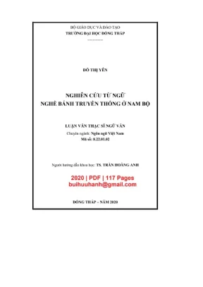 Luận văn thạc sĩ ngữ văn nghiên cứu từ ngữ nghề bánh truyền thông ở nam bộ