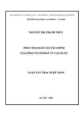 Luận văn thạc sĩ phân tích báo cáo tài chính của công ty cổ phần vt vạn xuân