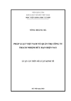 Luận án tiến sĩ pháp luật việt nam về quản trị công ty trách nhiệm hữu hạn hiện nay