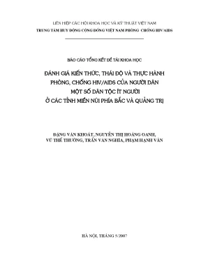 Luận văn đánh giá kiến thức thái độ thực hành phòng chống hivaids của người dân một số dân tộc ít người ở các tỉnh miền núi phía bắc và quảng trị