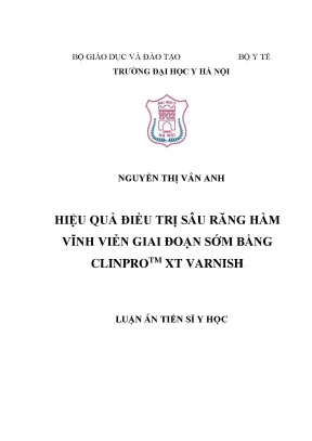 Luận án tiến sĩ hiệu quả điều trị sâu răng hàm vĩnh viễn giai đoạn sớm bằng clinprotm xt varnish