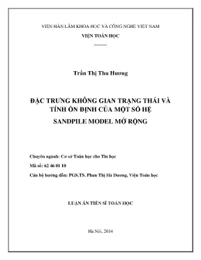 Luận án tiến sĩ đặc trưng không gian trạng thái và tính ổn định của một số hệ sandpile model mở rộng