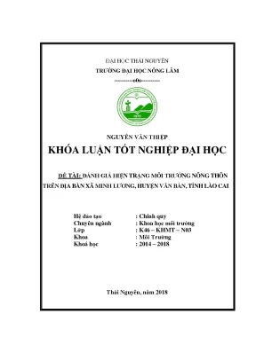 Luận văn đánh giá hiện trạng môi trường nông thôn trên địa bàn xã minh lương huyện văn bàn tỉnh lào cai