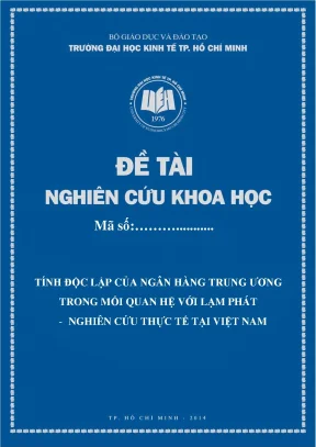 Luận văn tính độc lập của ngân hàng trung ương trong mối quan hệ với lạm phát nghiên cứu thực tế tại việt nam