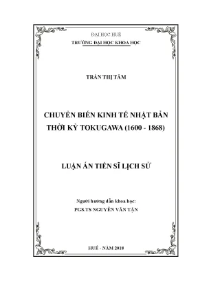 Luận án tiến sĩ lịch sử chuyển biến kinh tế nhật bản thời kỳ tokugawa 1600 1868