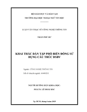 Luận văn thạc sĩ khai thác tập phổ biến đóng sử dụng phương pháp dsbv