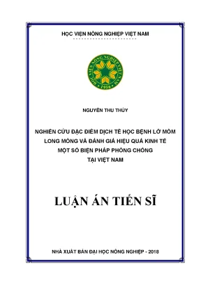 Luận án tiến sĩ nông nghiệp nghiên cứu đặc điểm dịch tễ học bệnh lở mồm long móng và đánh giá hiệu quả kinh tế một số biện pháp phòng chống tại việt nam