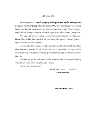Luận văn thạc sĩ một số giải pháp nhằm phát triển nguồn nhân lực chất lượng cao cho tỉnh quảng ninh đến năm 2020