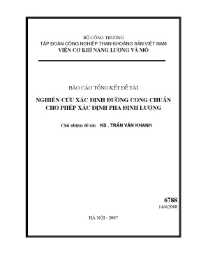 Luận văn nghiên cứu xây dựng đường cong chuẩn cho phép xác định pha định lượng